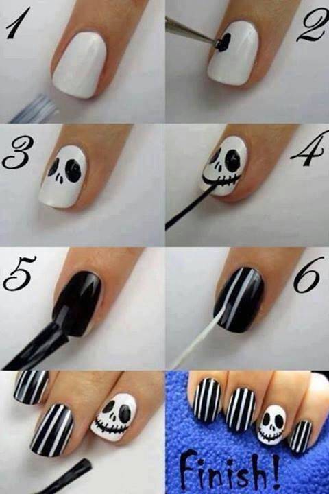 unhas halloween com fantasmas