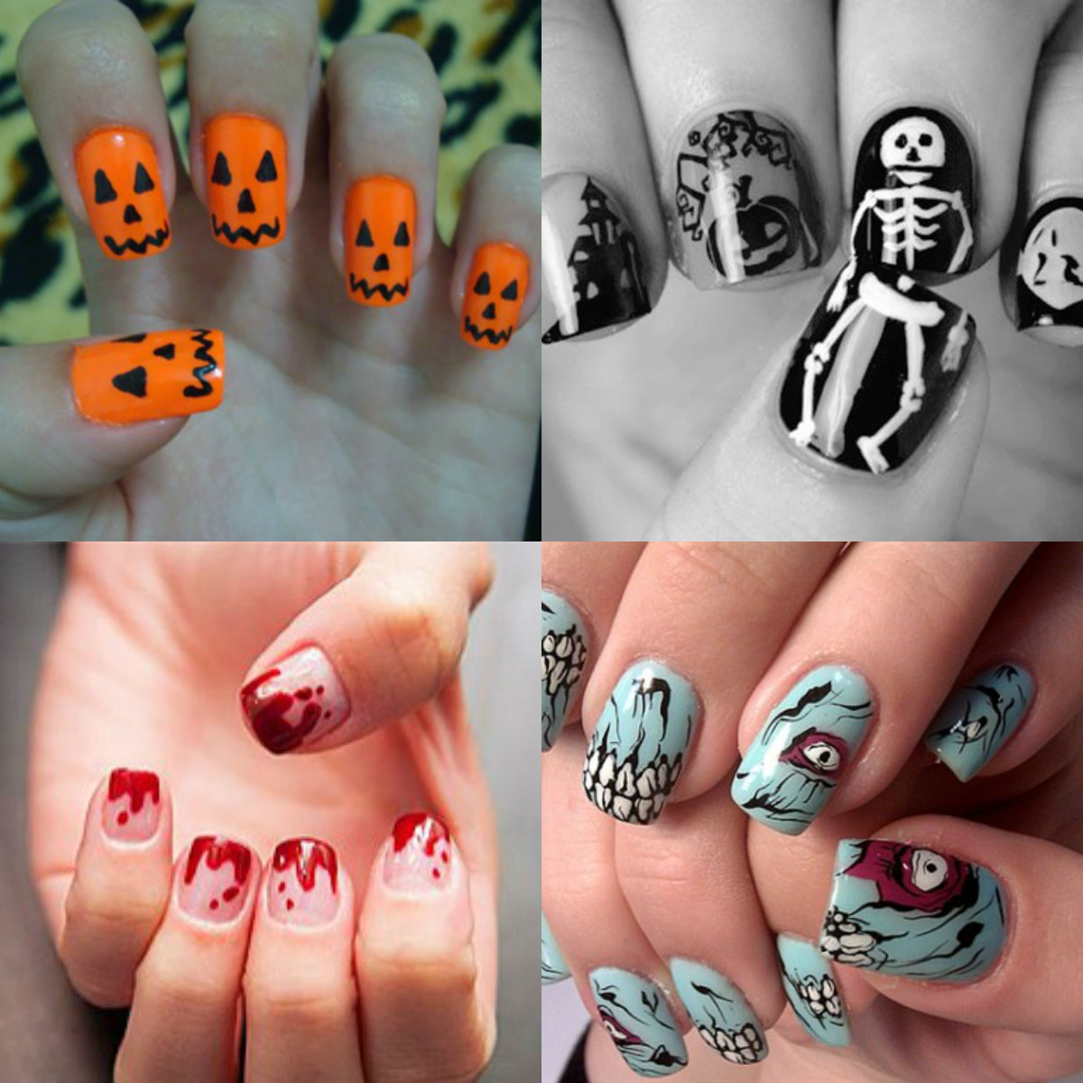 unhas halloween adesivas