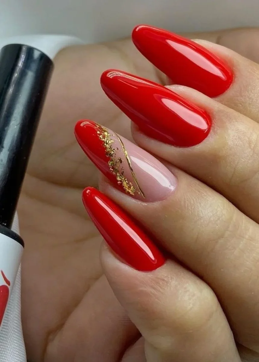 unhas decoração vermelha