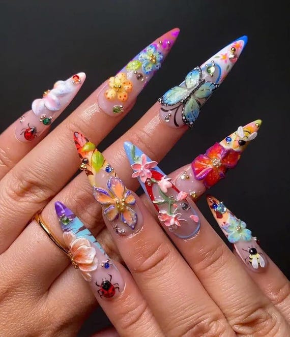 Técnicas de Nail Art de Borboleta: Adesivos