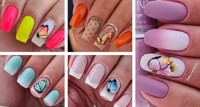 Técnicas de Nail Art de Borboleta: Adesivos