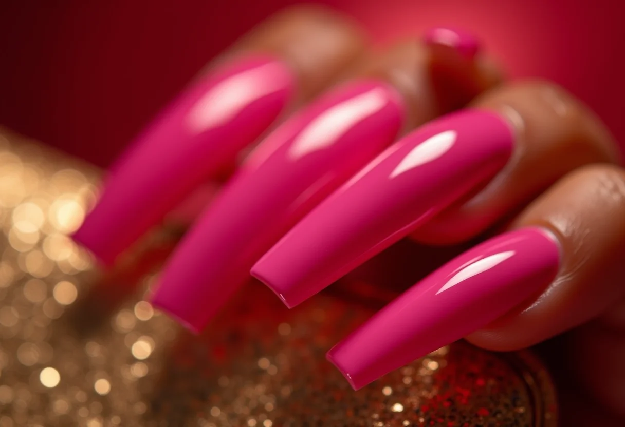 unhas decoradas com efeito cromado