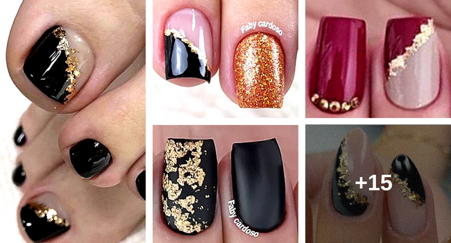 Unhas Minimalistas com Detalhes em Ouro: Tendência 2024