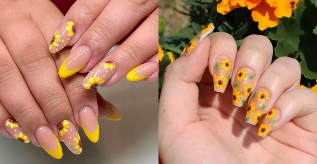 inspiração unhas girassol pinterest