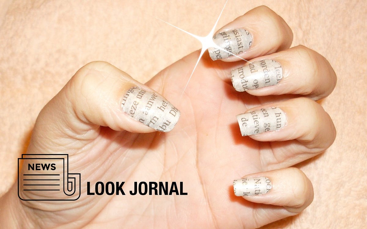 Inspirações de Unhas de Jornal com Fundos Coloridos