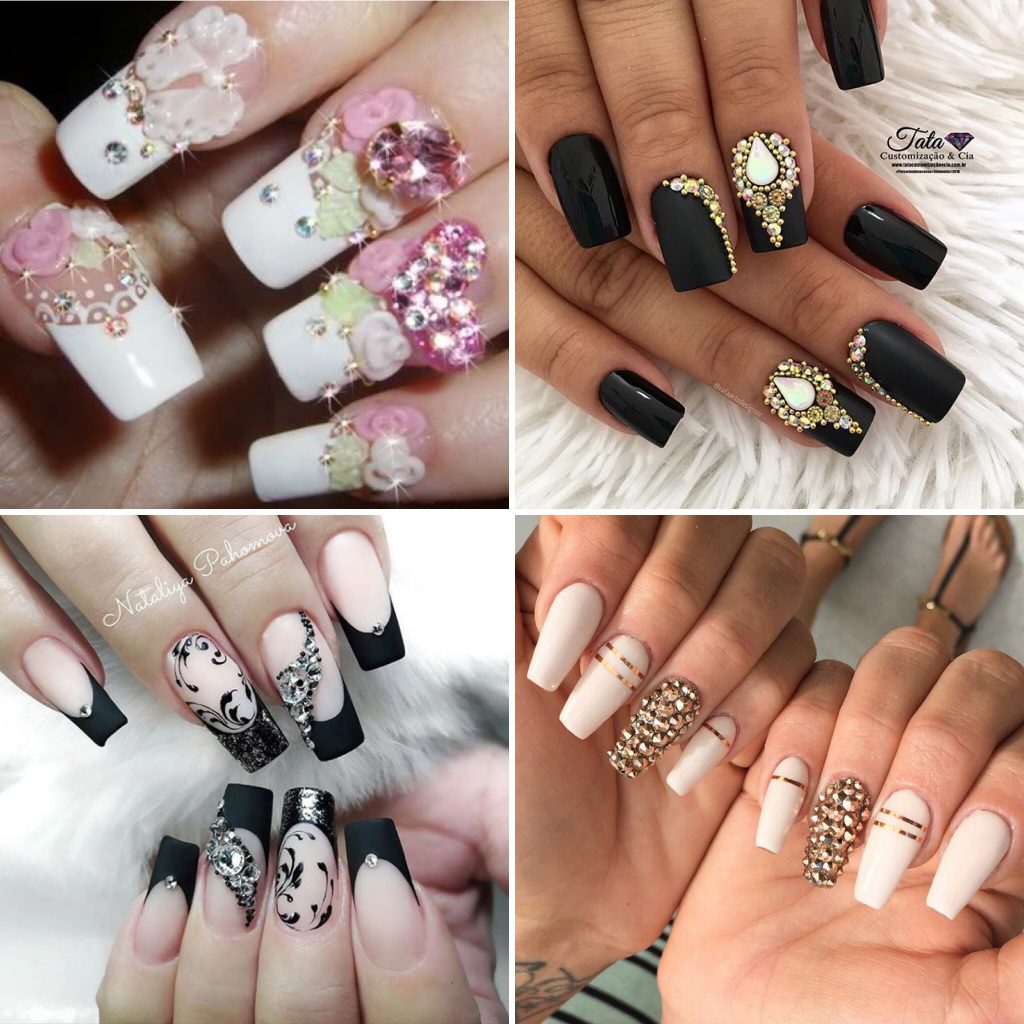 nail art com pedras