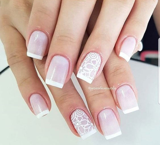 unhas decoradas com renda