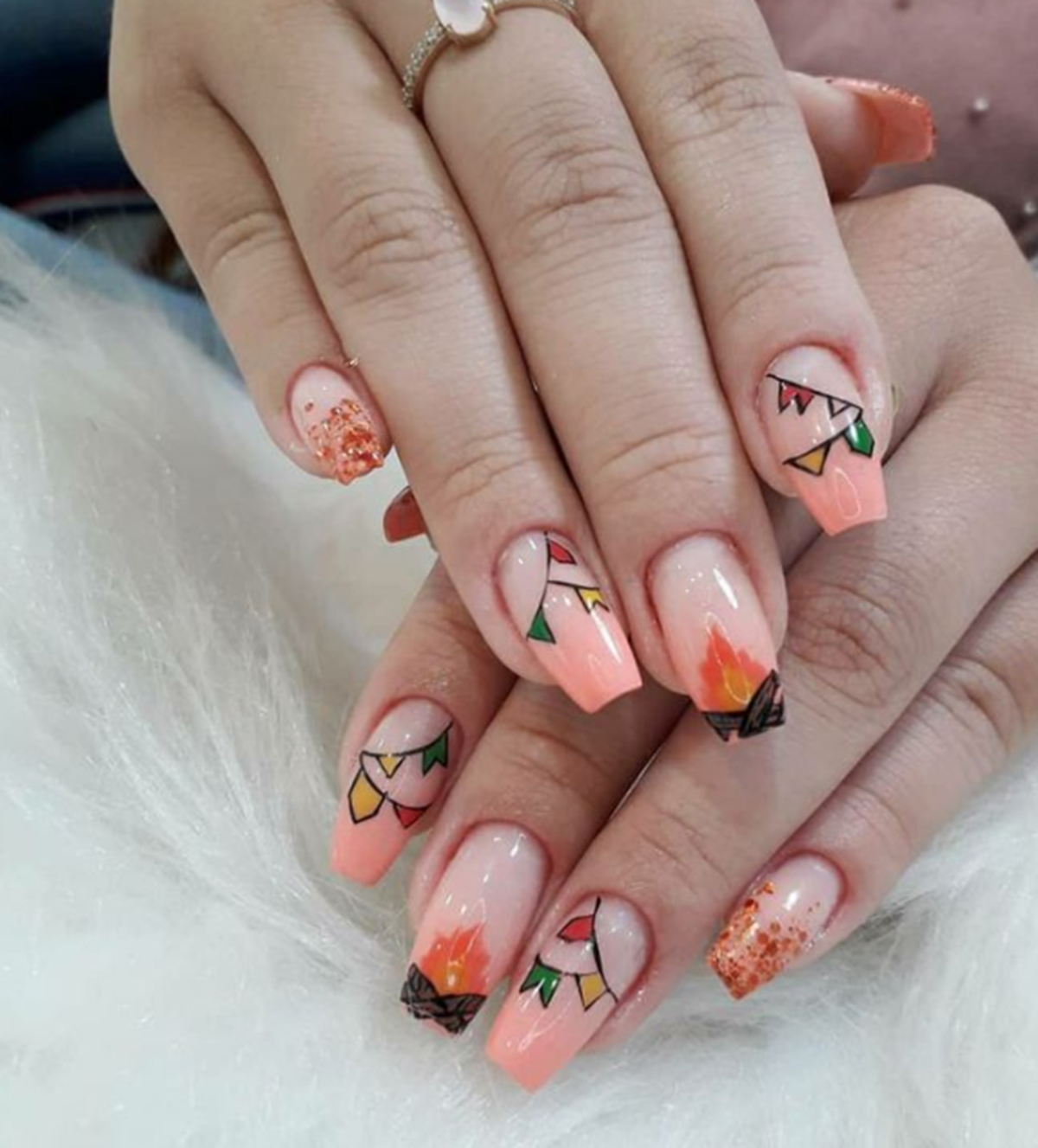 unhas decoradas com tema de festa junina