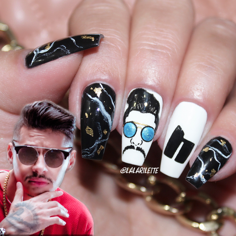 unhas decoradas com tema de música