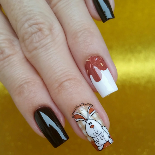 Decoração de unhas minimalista para a Páscoa