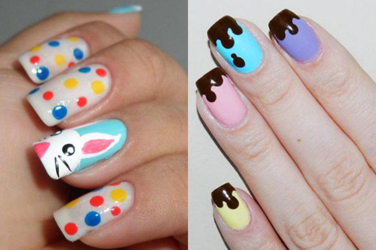 unhas decoradas com tema de páscoa