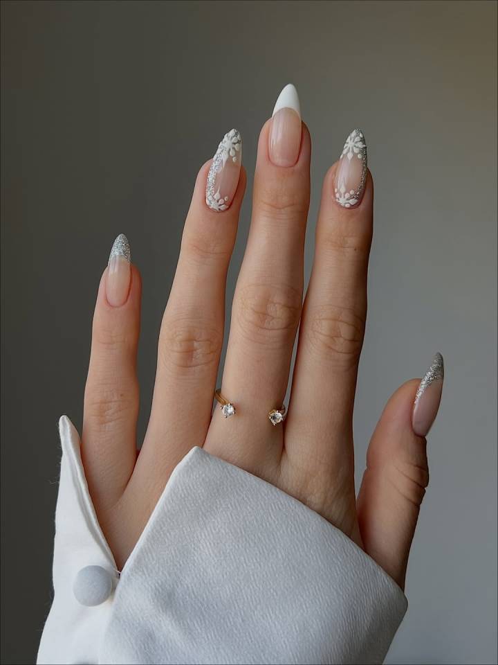 unhas decoradas ano novo com efeito mármore