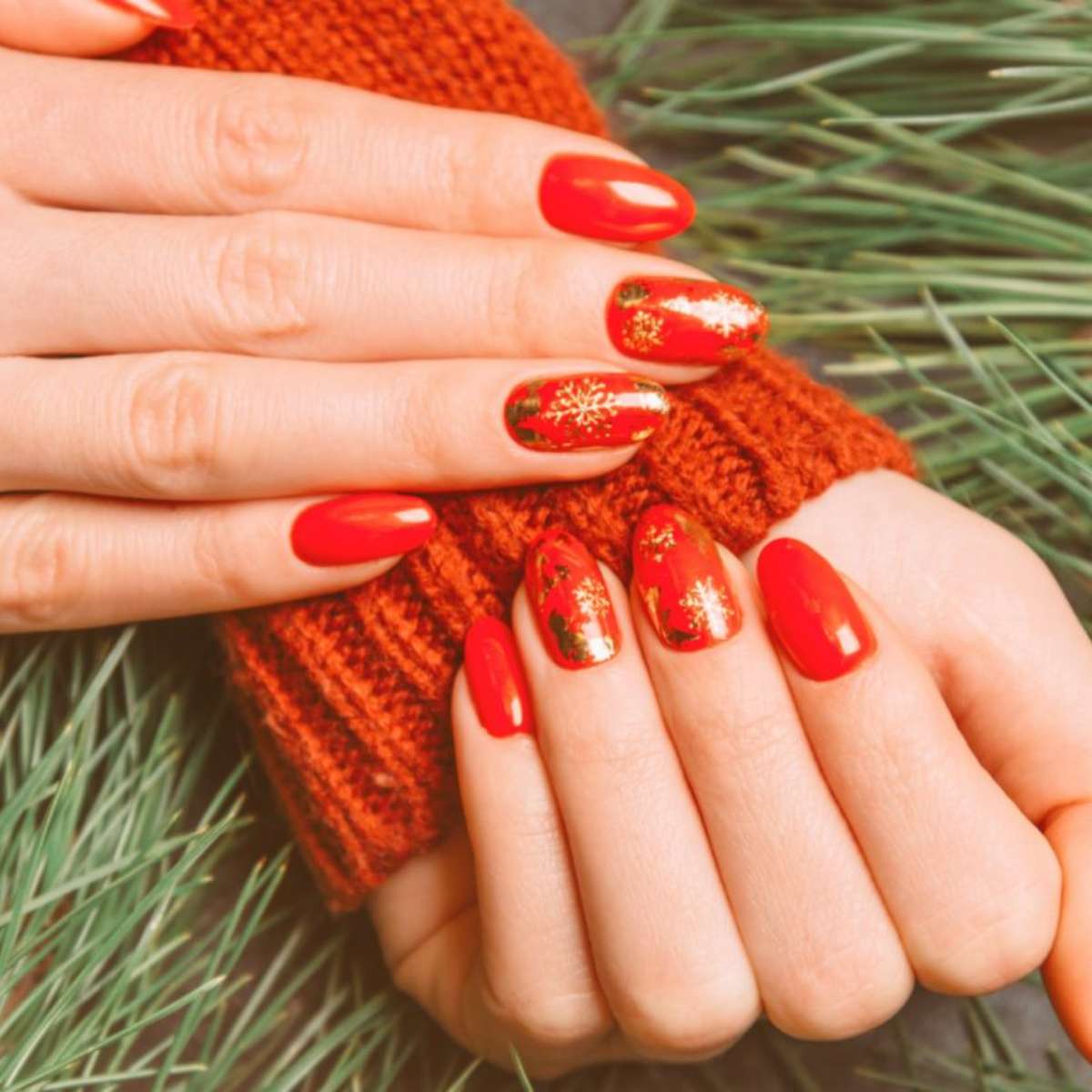 unhas decoradas natal simples