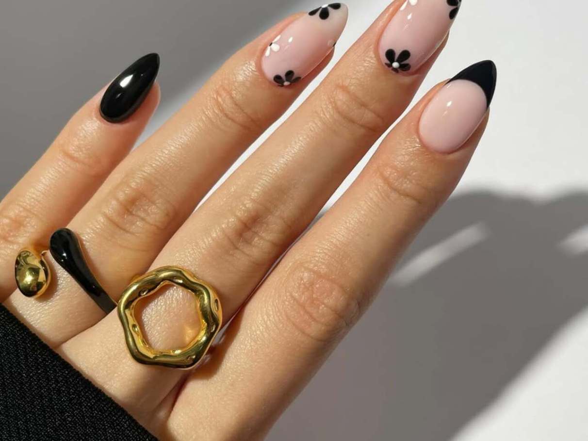 unhas redondas decoradas simples