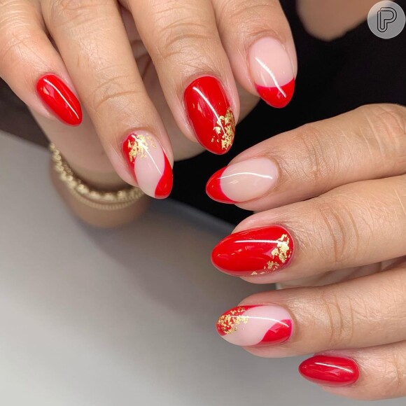 unhas decoradas vermelha
