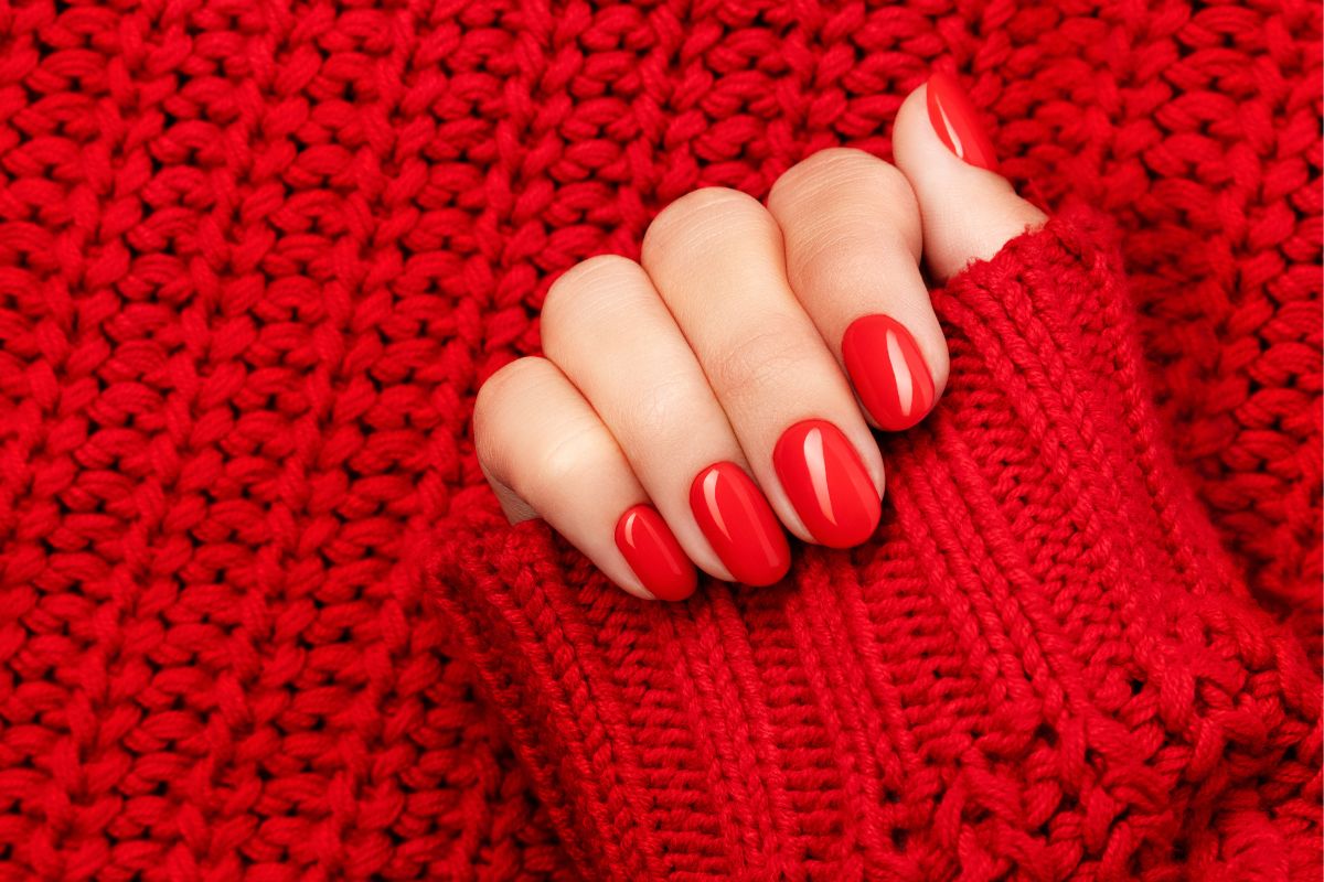 unhas decoradas vermelha