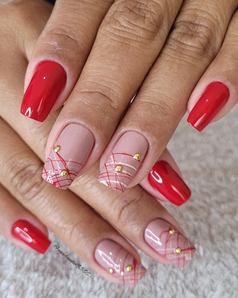 unhas decoradas vermelha