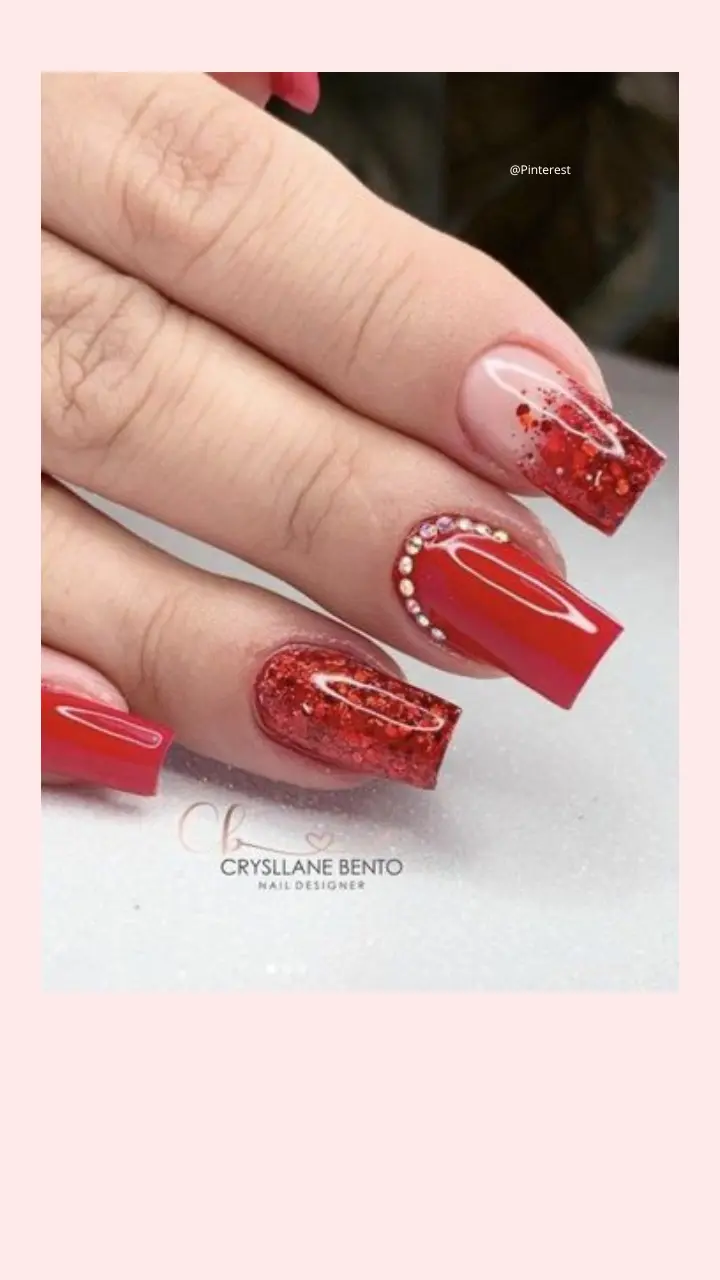 unhas decoradas vermelha