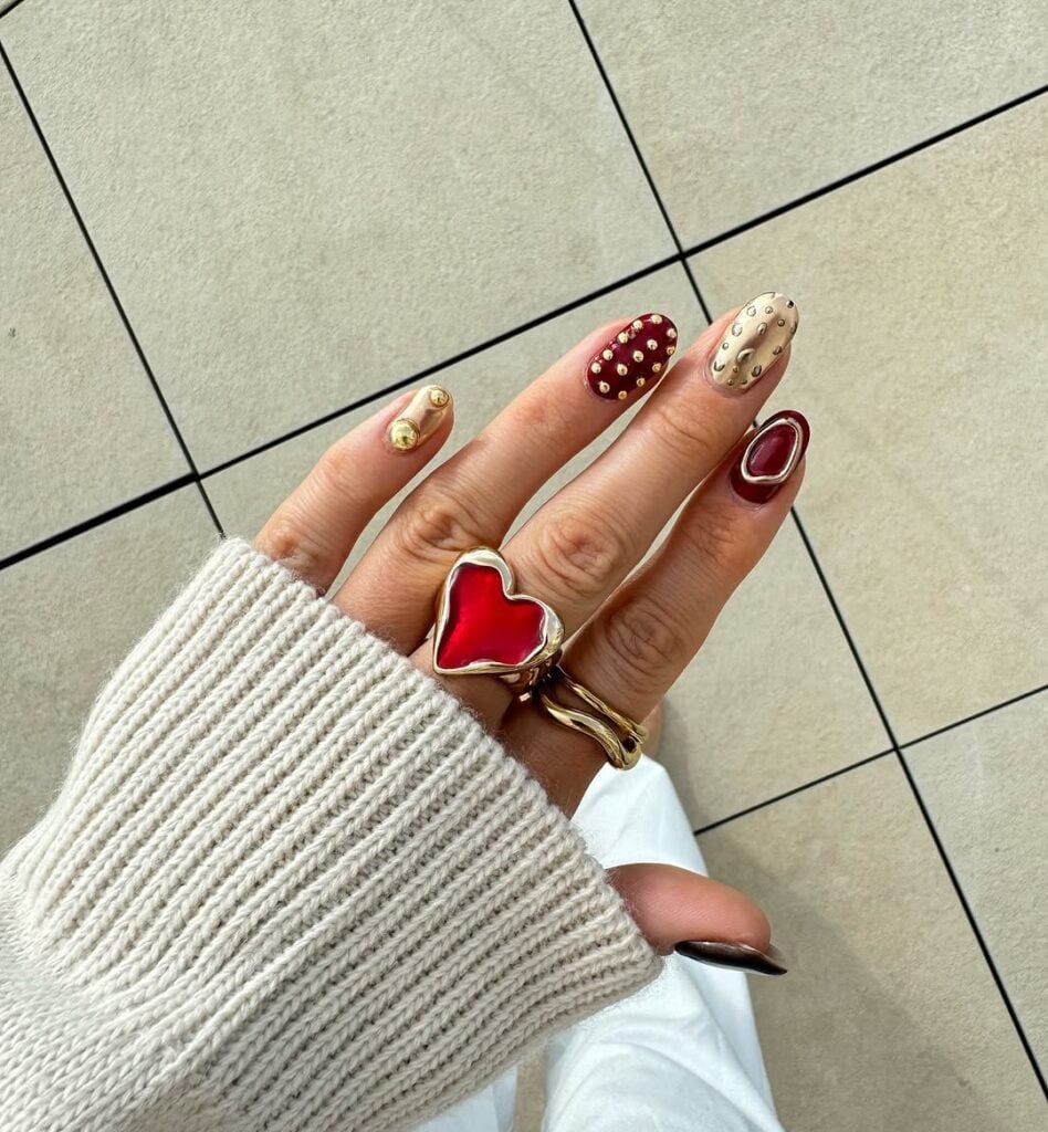 unhas decoradas vermelha