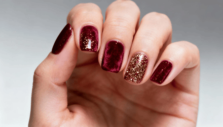 unhas em gel pro ano novo