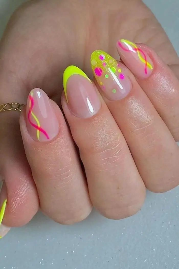 ideias de unhas neon para o carnaval 2026