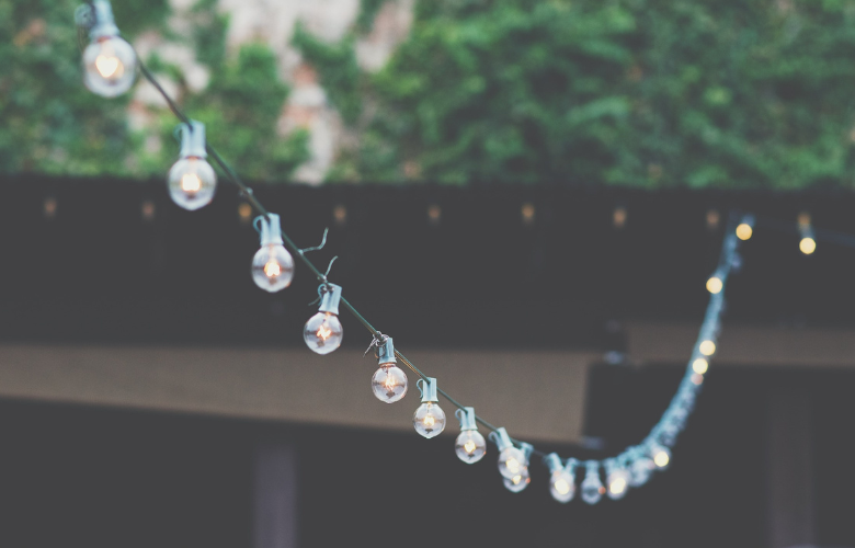 varal de lampadas para decoração