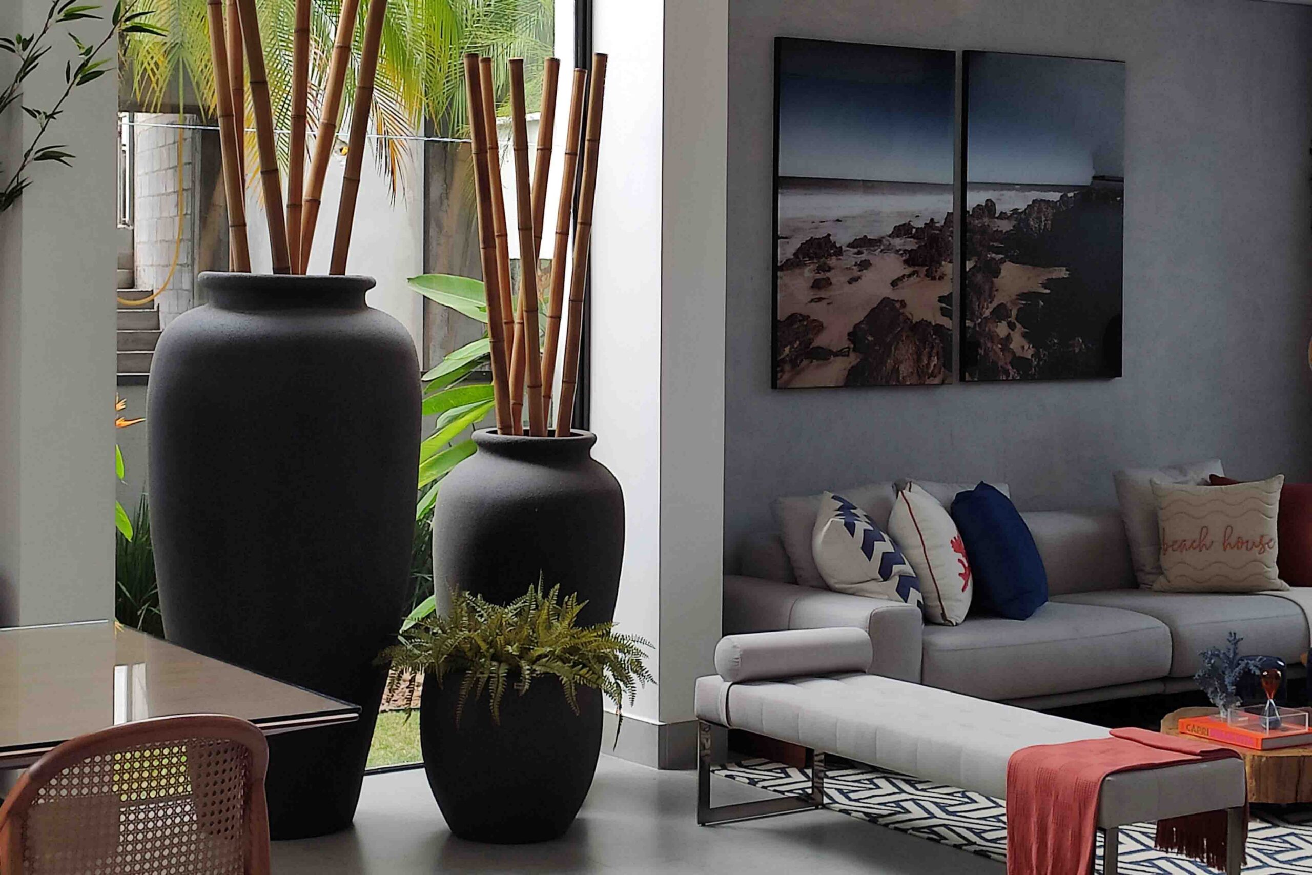 vasos para mesa de centro da sala