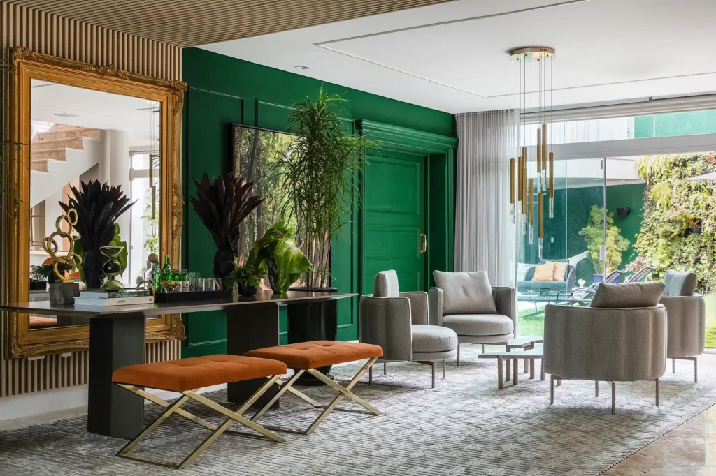 ideias decoração verde esmeralda musgo
