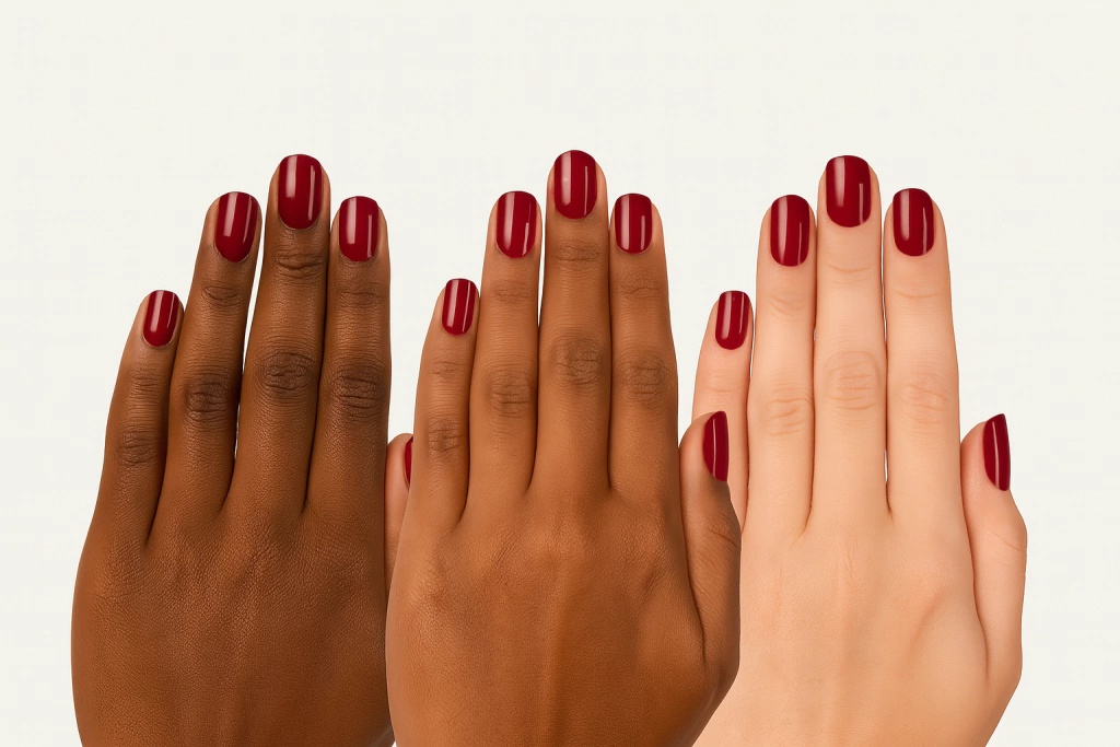 Unhas burgundy
