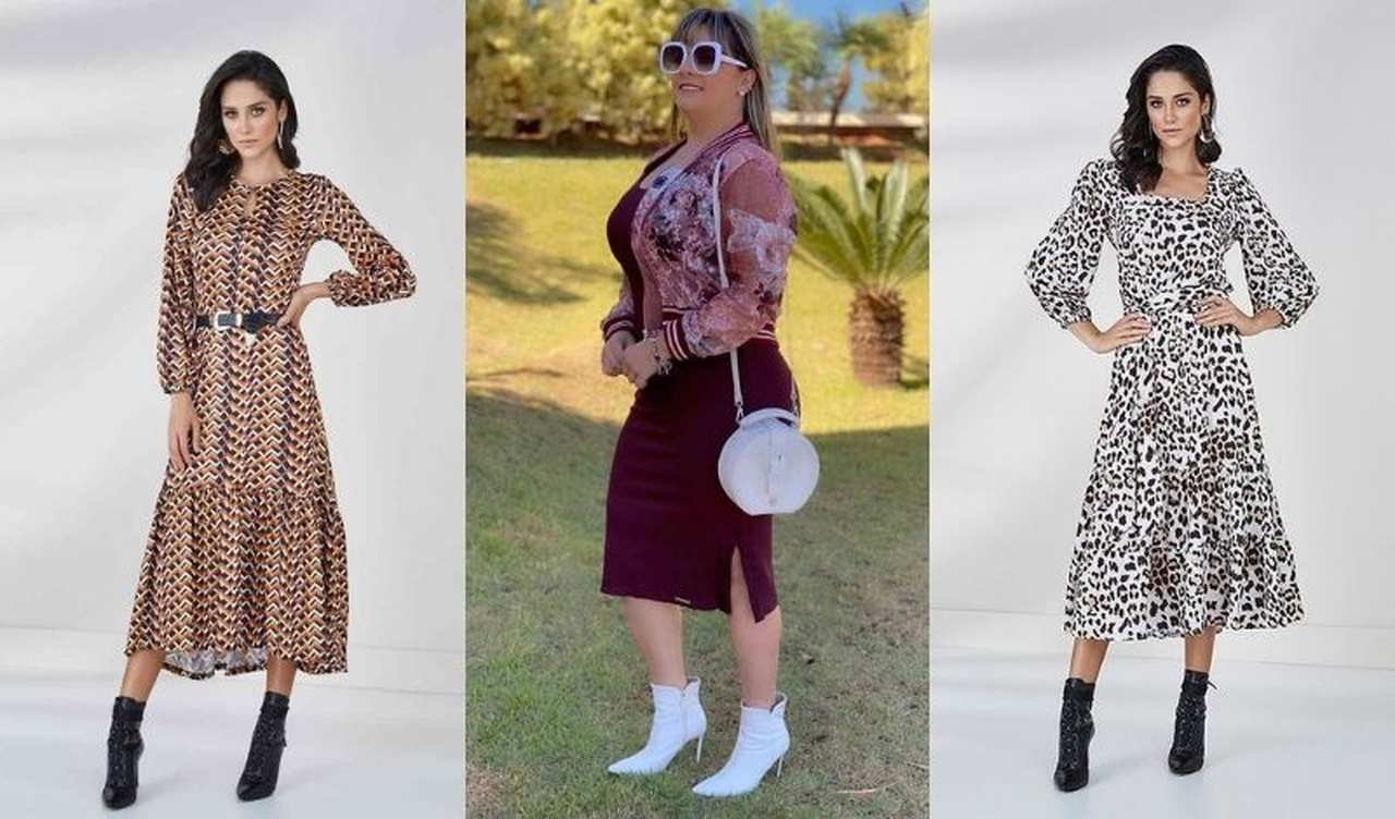 Guia Completo: Vestido Midi com Bota de Cano Curto