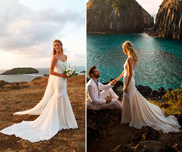 vestido de noiva na praia