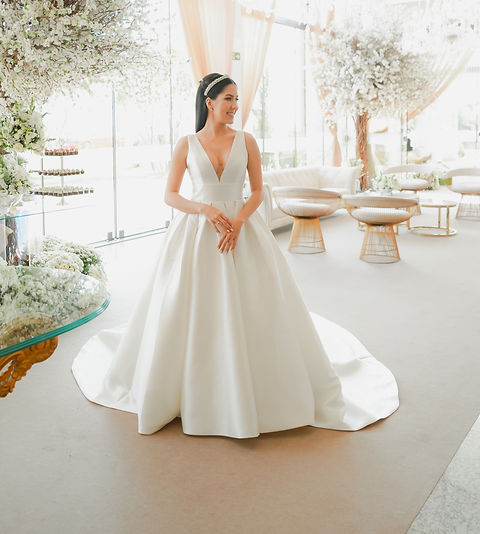 vestido de noiva rosa