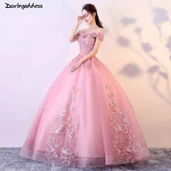 vestido de noiva rosa