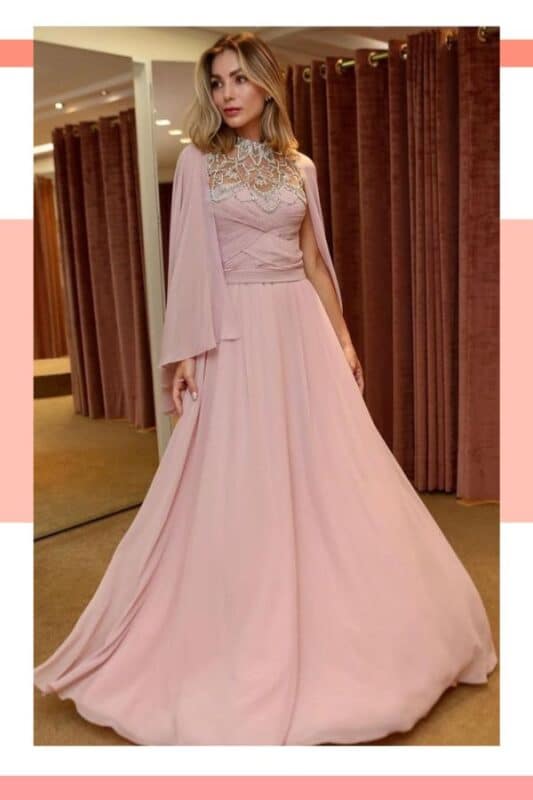 vestido de noiva rosa