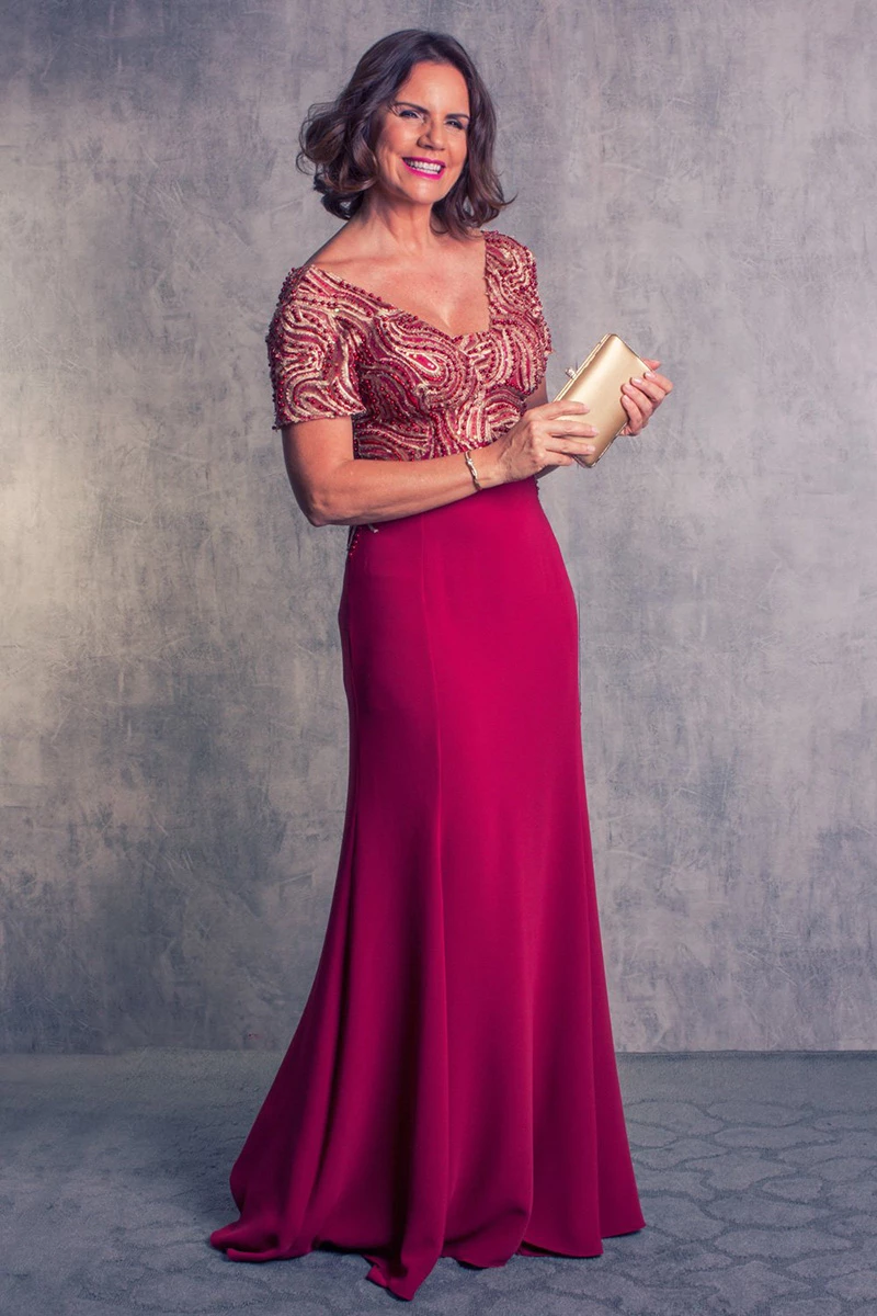 vestido para mãe da noiva simples