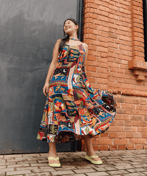 Vestido de verão com poá