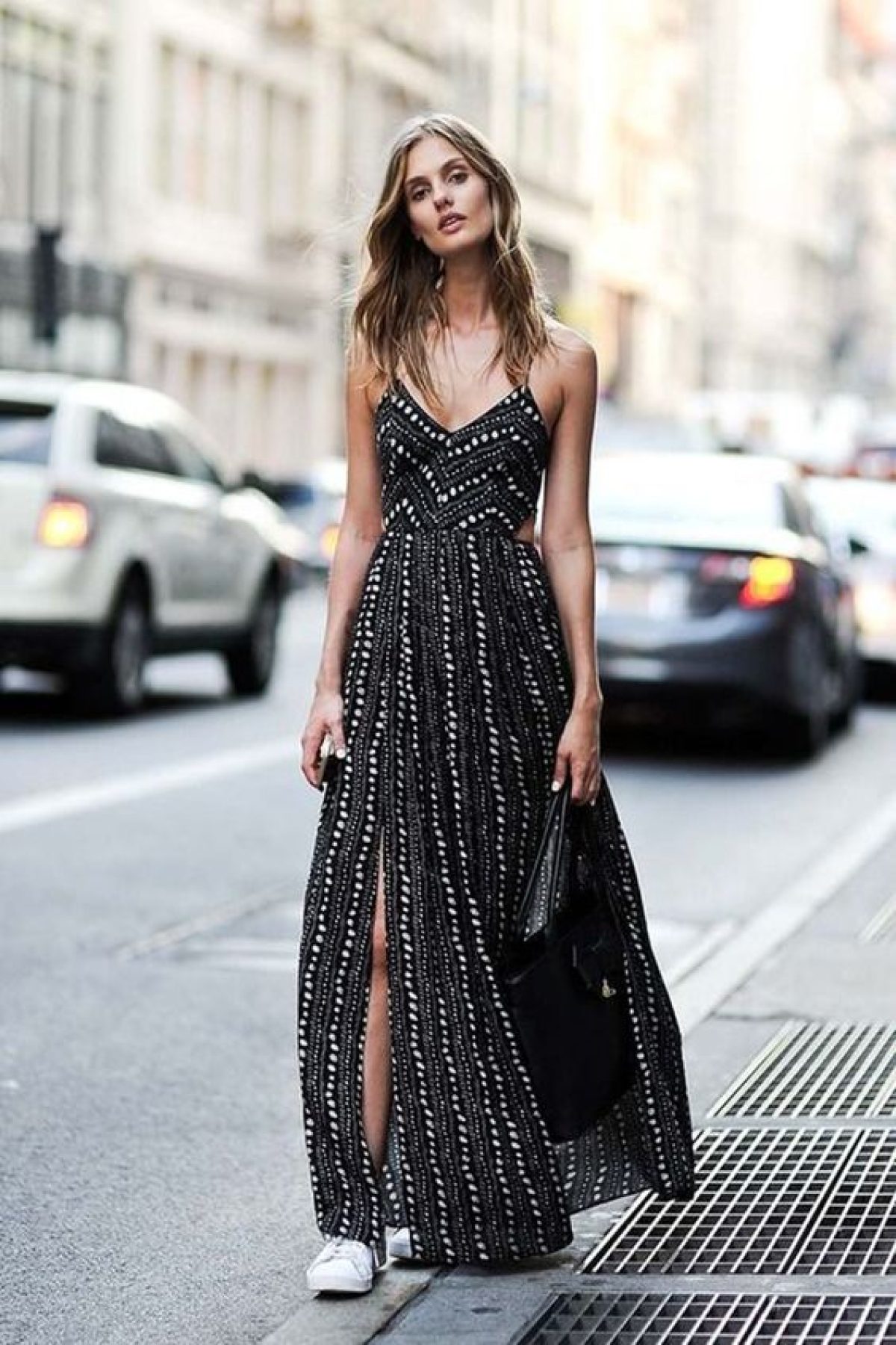 Vestido de verão com alças finas