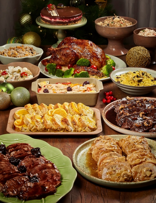 ideias criativas vitrine natalina padaria produtos comestíveis