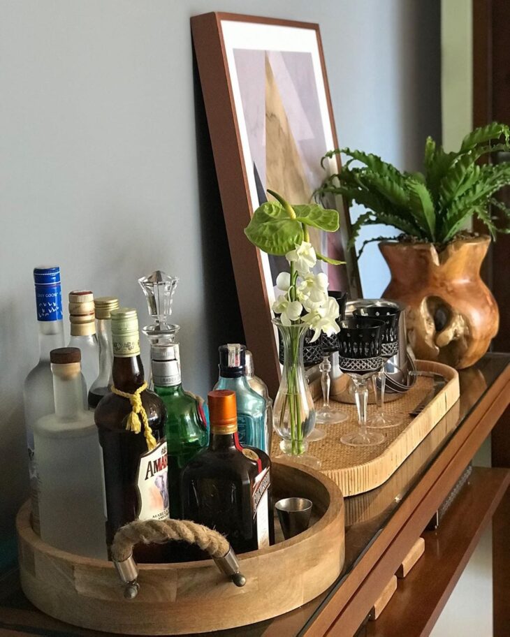 bandeja para bebidas decoração