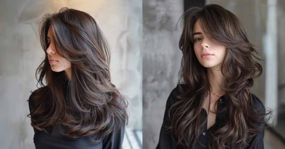 corte em camadas para rosto oval