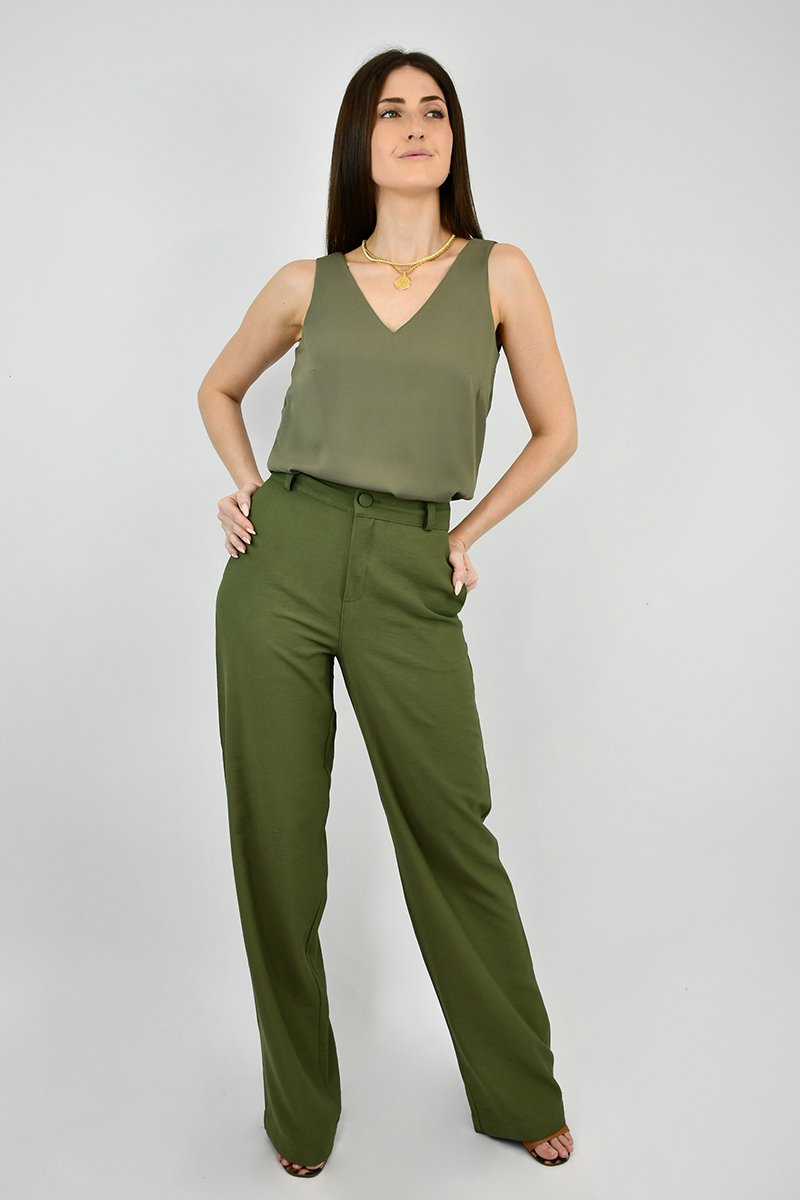 calça de alfaiataria corte reto