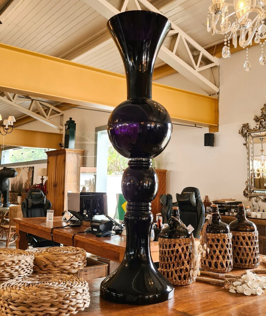 vaso de vidro grande colorido