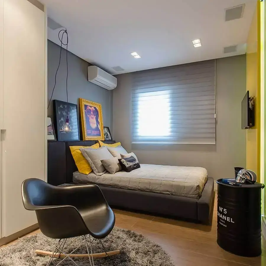 quarto de solteiro masculino moderno