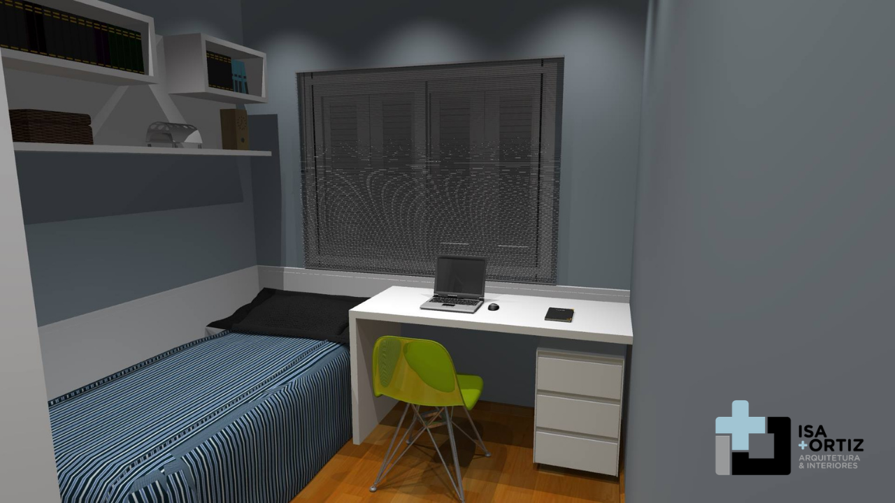 quarto de solteiro com closet