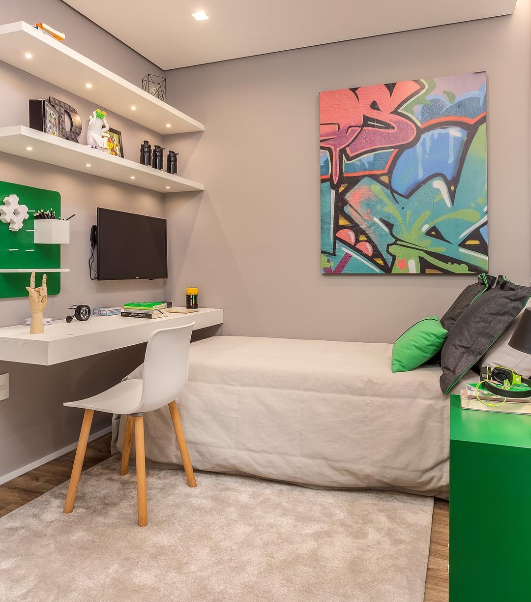 quarto de solteiro feminino charmoso