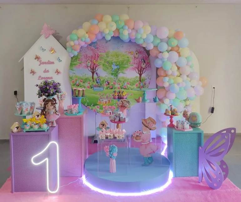 decoração festa 1 ano menina tema confeitaria