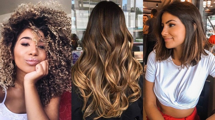 cabelo canela iluminado