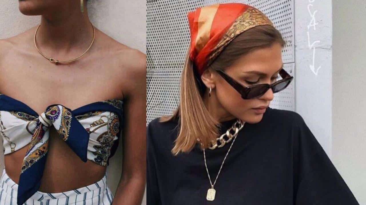looks com lenços estampados