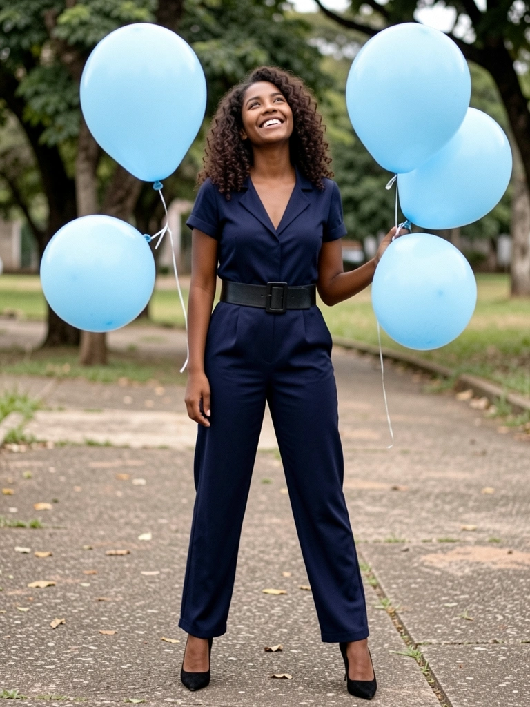 Balões de diálogo azul claro sobre fundo neutro, com perguntas e respostas sobre moda escritas em texto preto.