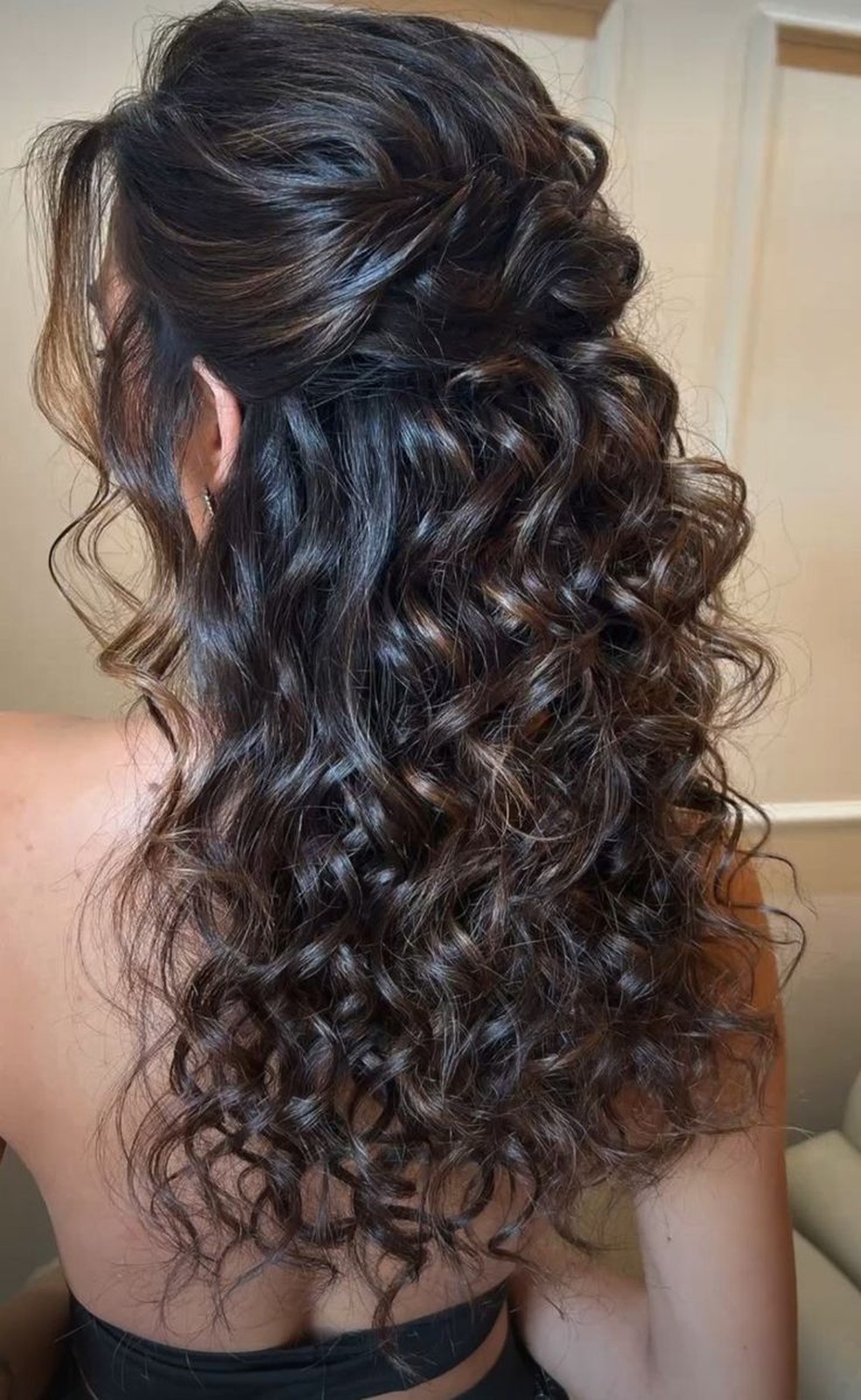penteado semi preso cabelo cacheado festa